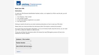 Login Page - Reset your PIN - AXA Australia Staff Superannuation Plan