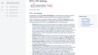 RTO / VET Settings - aXcelerate Help - Confluence