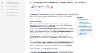 aXcelerate Administration Portal Configuration for Learner Portal ...