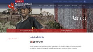 Login to aXcelerate - Aboriginal Health Council SA