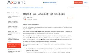 Replibit - 003. Setup and First Time Login – Axcient - eFolder