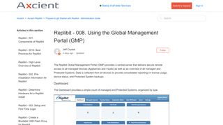 Replibit - 008. Using the Global Management Portal (GMP) – Axcient