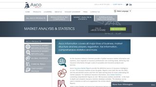Market Analysis & Statistics - Axco | Insurance Information Services