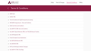 Terms & Conditions - Axis Bank