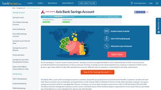 Axis Bank Savings Account - BankBazaar