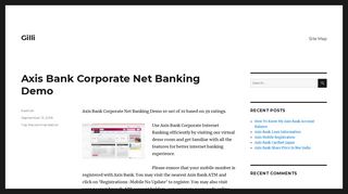 Axis Bank Corporate Net Banking Demo | Gilli
