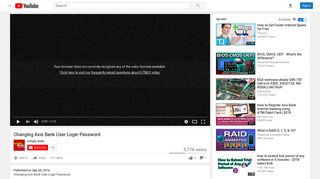 Changing Axis Bank User Login Password - YouTube