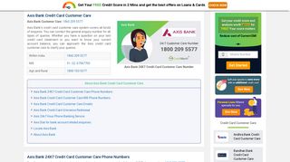 Axis Bank Credit Card Customer Care Number: 24x7 - CreditMantri