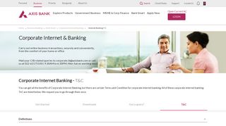 Corporate Internet Banking - Terms & Condition - Axis Bank