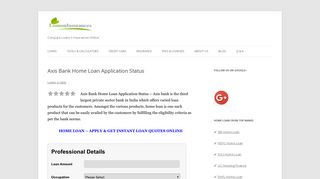 Axis Bank Home Loan Application Status | loans n Insurances