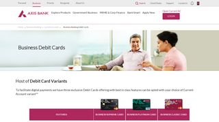Verified by Visa - Business Platinum Debit Card - Axis Bank