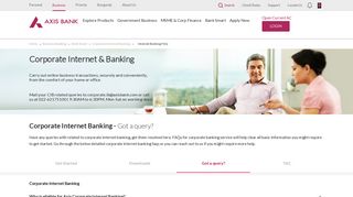 Corporate Internet Banking FAQs - Axis Bank