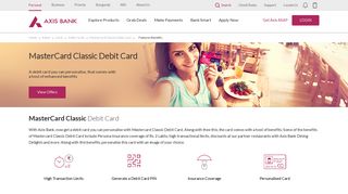 MasterCard Classic Debit Card - Features and Benefits - Axis Bank