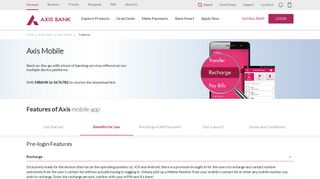 Axis Mobile - Features and Benefits - Axis Bank