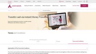Transfer cash via Instant Money Transfer - Axis Bank