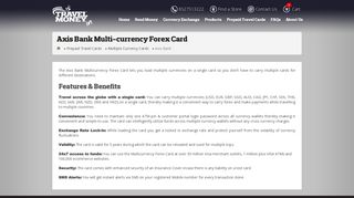 Axis Bank Multi-currency Forex Prepaid Travel Card - Travel Money ...