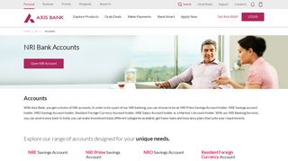 NRI Accounts |Types of Online Bank Accounts for NRIs - Axis Bank