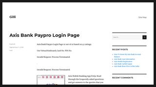 Axis Bank Paypro Login Page | Gilli