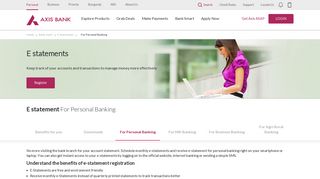 E-Statement for Personal Banking - Axis Bank