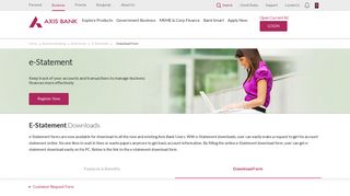 Download E-statement Forms - Axis Bank