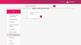 Track Your Application - Axis Bank