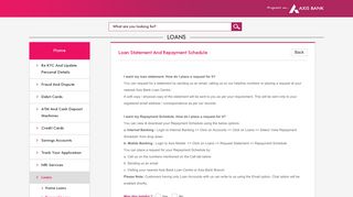 Loan Statement And Repayment Schedule - Axis Bank
