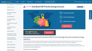 Axis Bank NRI Priority Savings Account Online - BankBazaar
