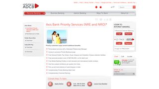 ADCB : Personal Banking : Axis Bank Priority Services (NRE and NRO)*