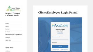 Client/Employee Login Portal – Inspirit Change Care Solutions