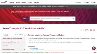 Cannot log in to SecureTransport Edge - Axway Documentation