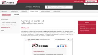 Signing In and Out - Help Center - Axxess