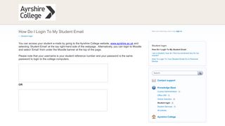 How Do I Login To My Student Email – Ayrshire College VLE Support