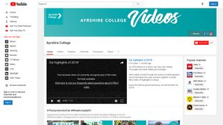 Ayrshire College - YouTube
