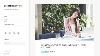 MAKING MONEY IN 2018: HIGHEST PAYING PTC SITE - REVIEW