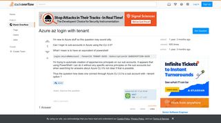 Azure az login with tenant - Stack Overflow