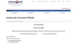 Arizona Job Connection Website | <span class=