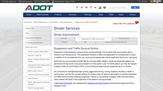 Suspension and Traffic Survival School - ADOT