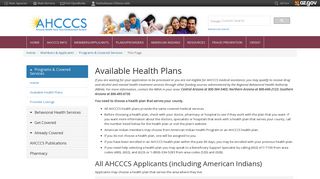 AHCCCS Health Plans