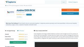 Azalea EHR/RCM Reviews and Pricing - 2019 - Capterra