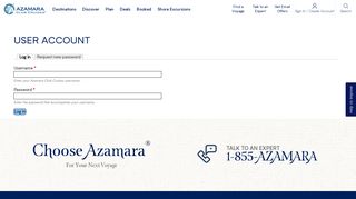 User account | Azamara Club Cruises