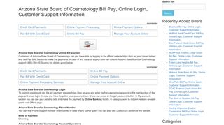 Arizona State Board of Cosmetology Bill Pay, Online Login, Customer ...