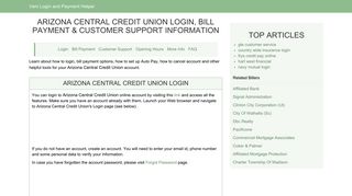 Arizona Central Credit Union Login, Bill Payment & Customer ...