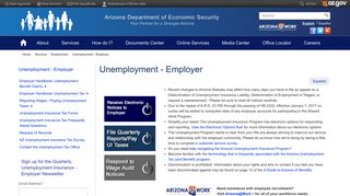 Unemployment - Employer | Arizona Department of Economic Security