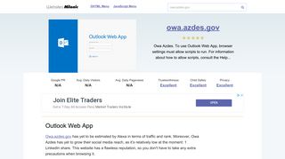 Owa.azdes.gov website. Outlook Web App.