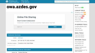 Outlook Web App - owa.azdes.gov | IPAddress.com