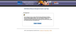 ADHS Medical Marijuana Management System :: Login Page