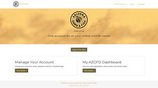 AZGFD Account: Home Page