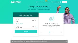 Send money to Nigeria | Under 30 minutes delivery - Azimo