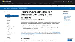 Tutorial: Azure Active Directory integration with Workplace by Facebook
