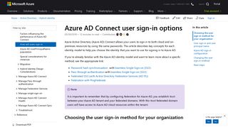 Azure AD Connect: User sign-in | Microsoft Docs
